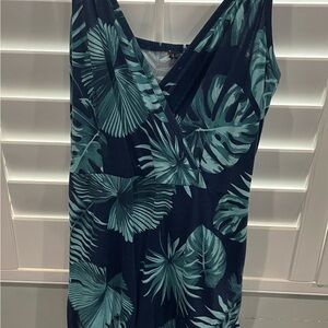 Tropical Leaf Print Dress